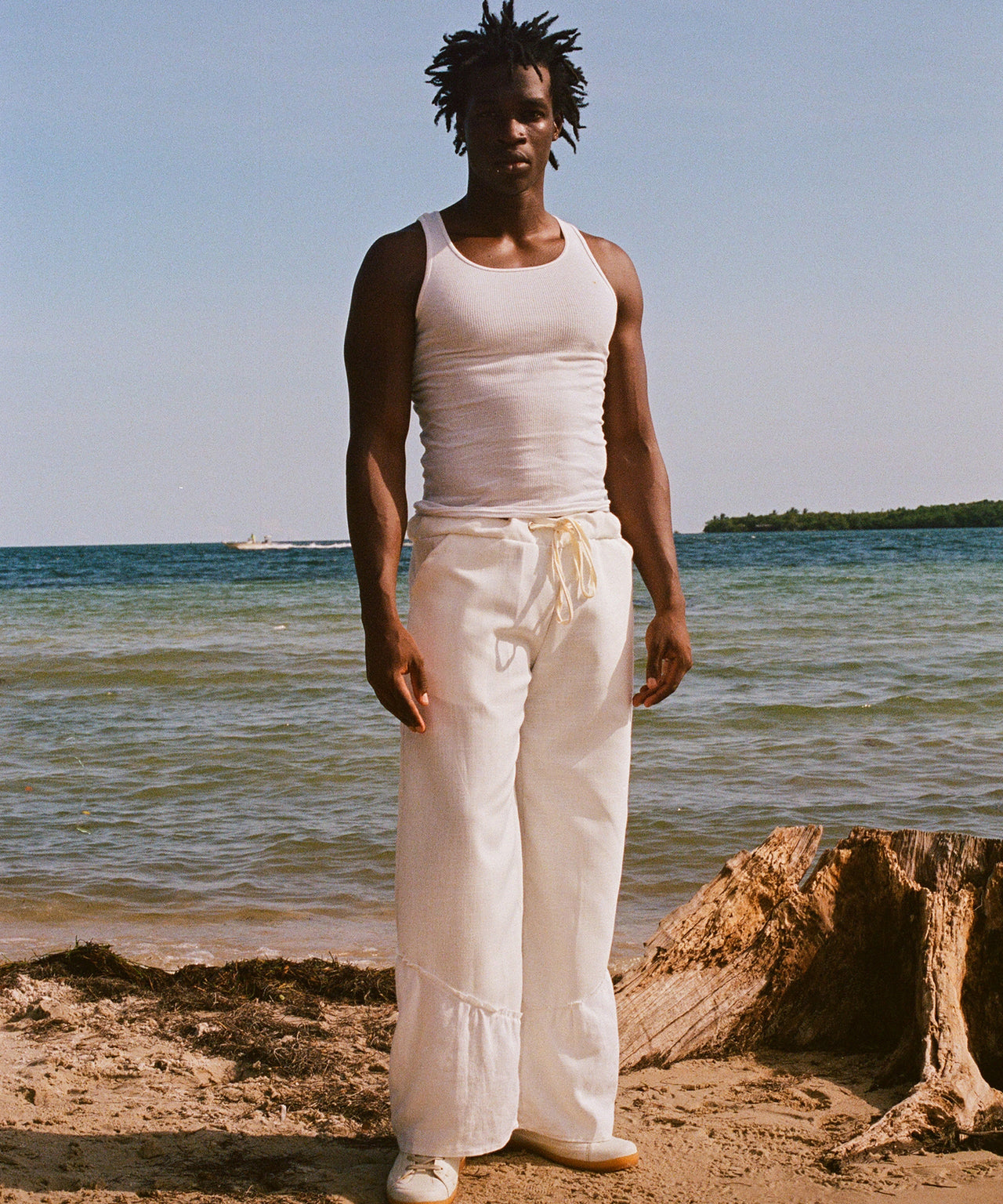 LINEN PANTS, WHITE